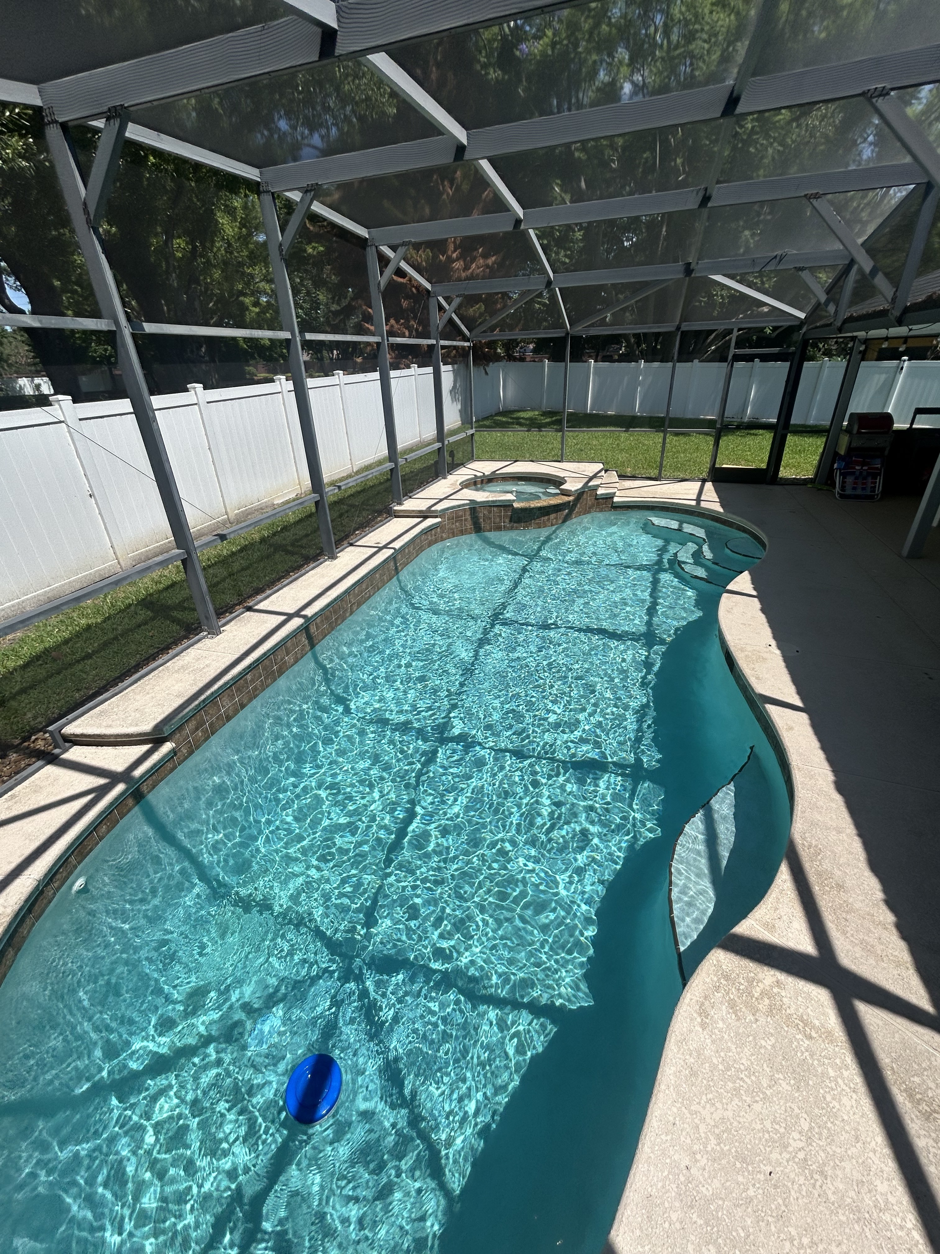 Equipment repair — clean pool with spa after service