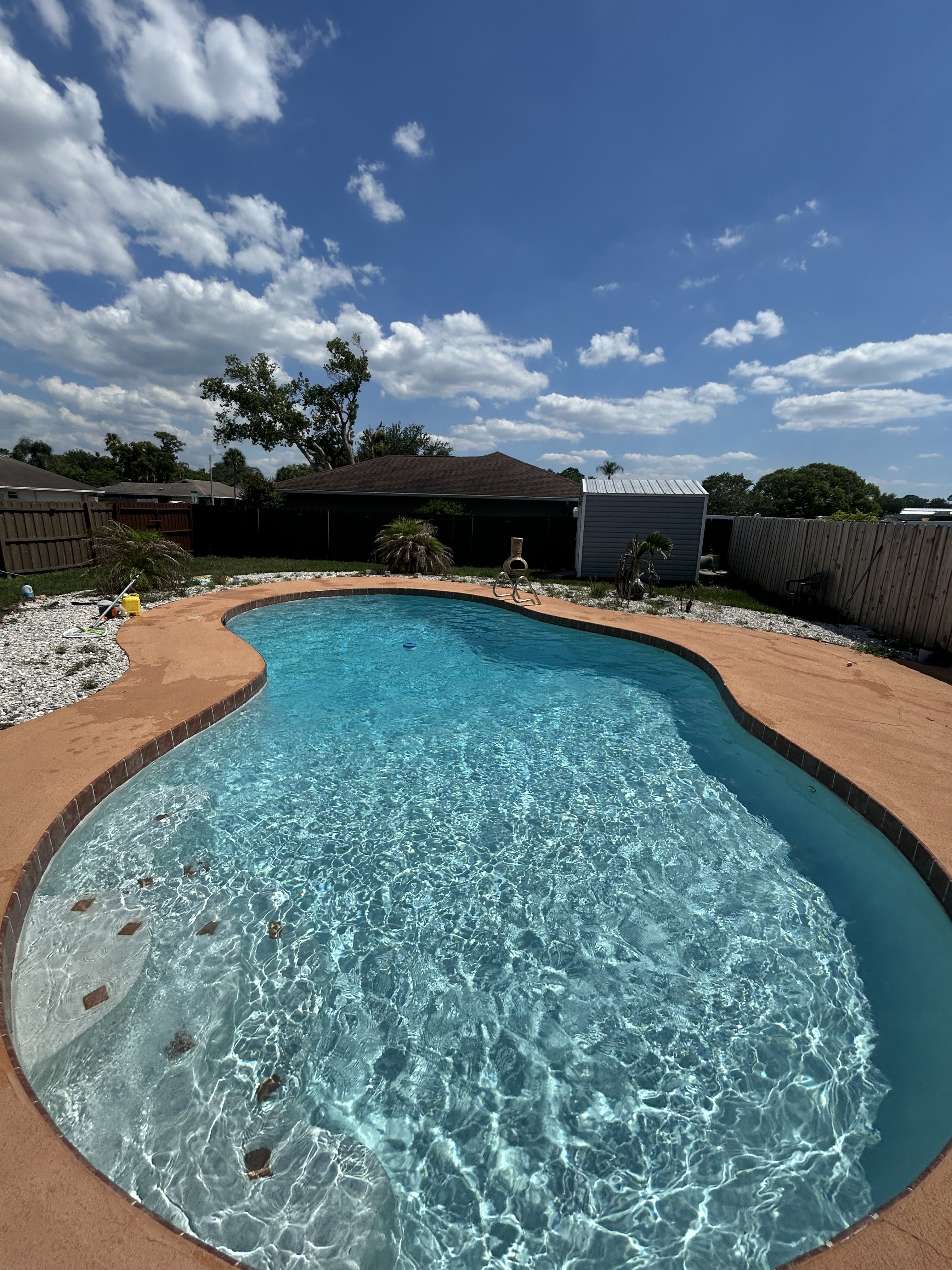 Filter and pump service — sparkling pool after service