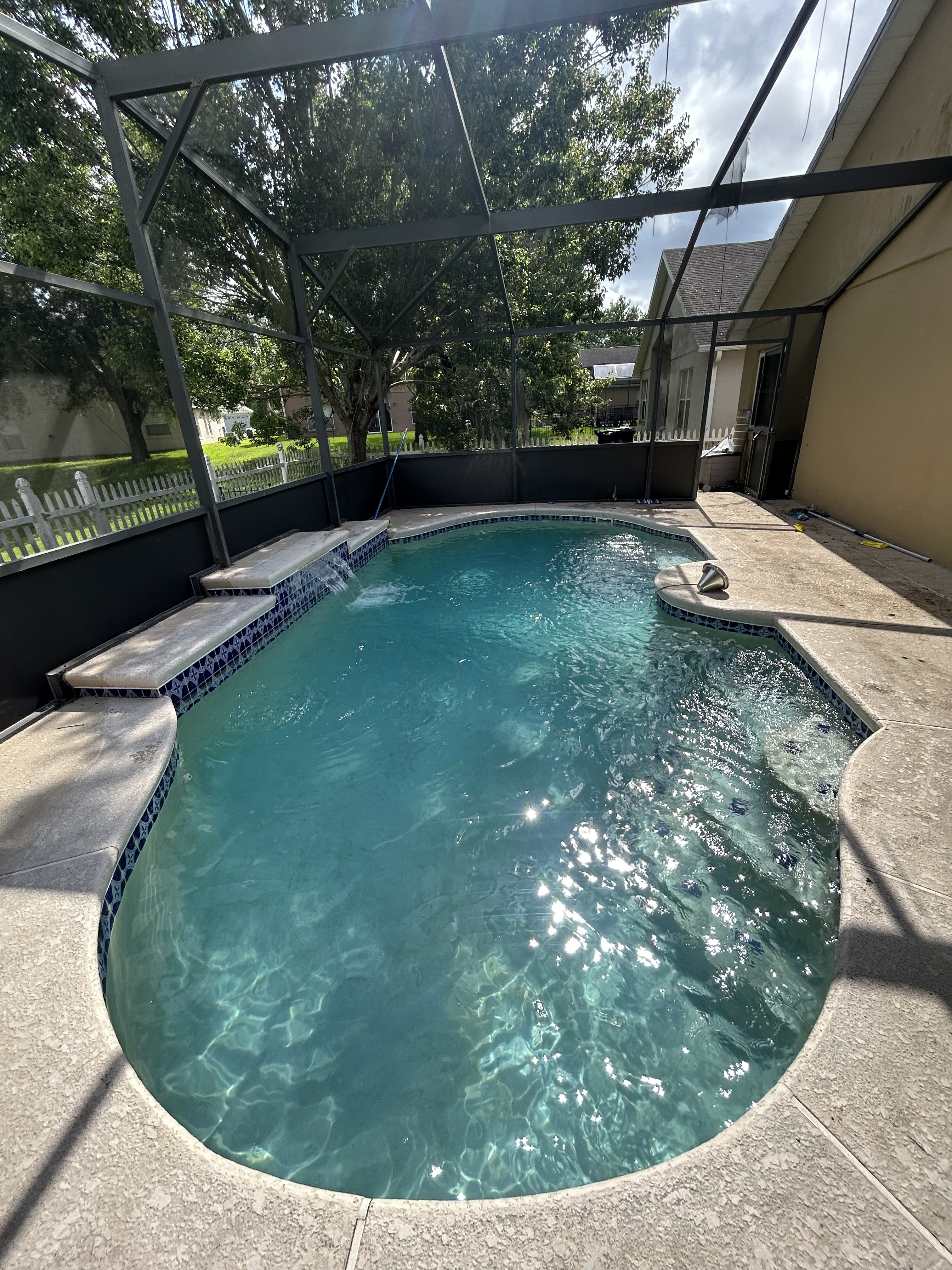 After: crystal clear pool